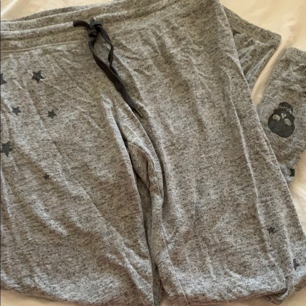 PJ Savage pants gray skull stars